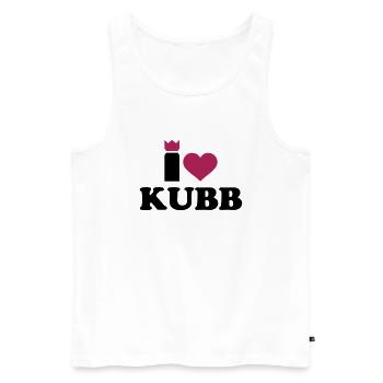 Kubb - Männer Premium Bio Tank Top - Weiß - Vorne - AI Model Male 178 light (178cm)