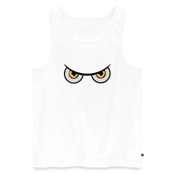 Mauvais œil Owl dangereuse - Débardeur bio Premium Homme - blanc - Devant - AI Model Male 178 light (178cm)