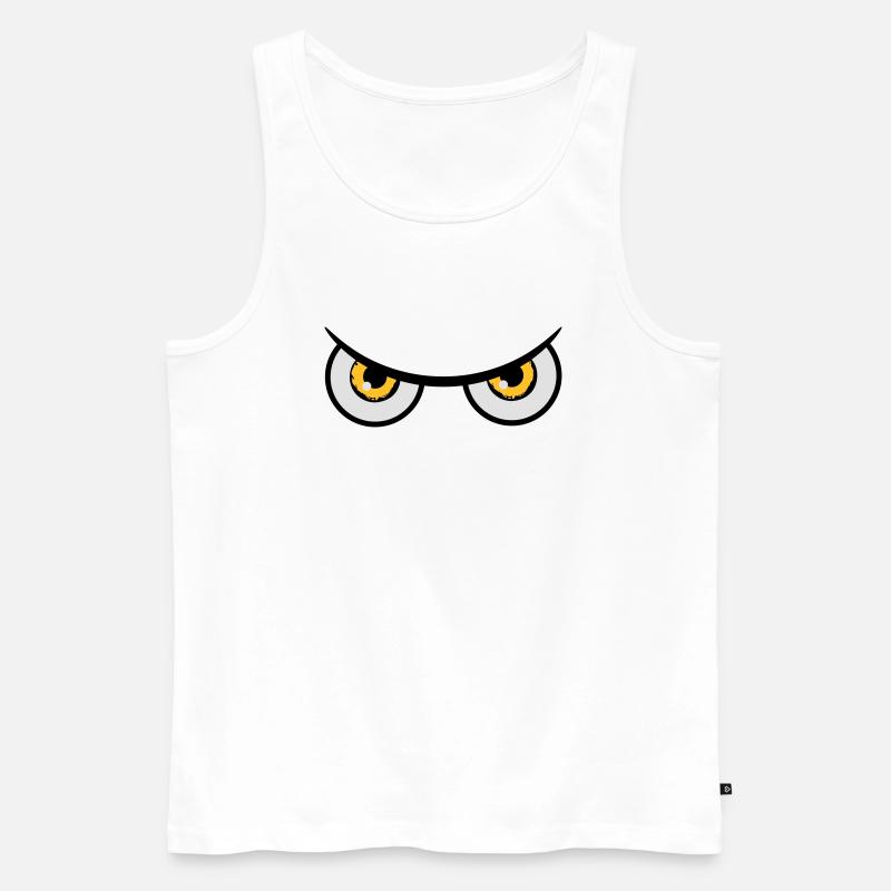 Augen böse gefährlich Eule - Männer Premium Bio Tank Top - Weiß