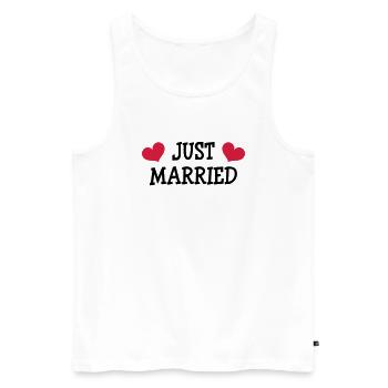 Just Married - Wedding - Débardeur bio Premium Homme - blanc - Devant - Michal (187cm)