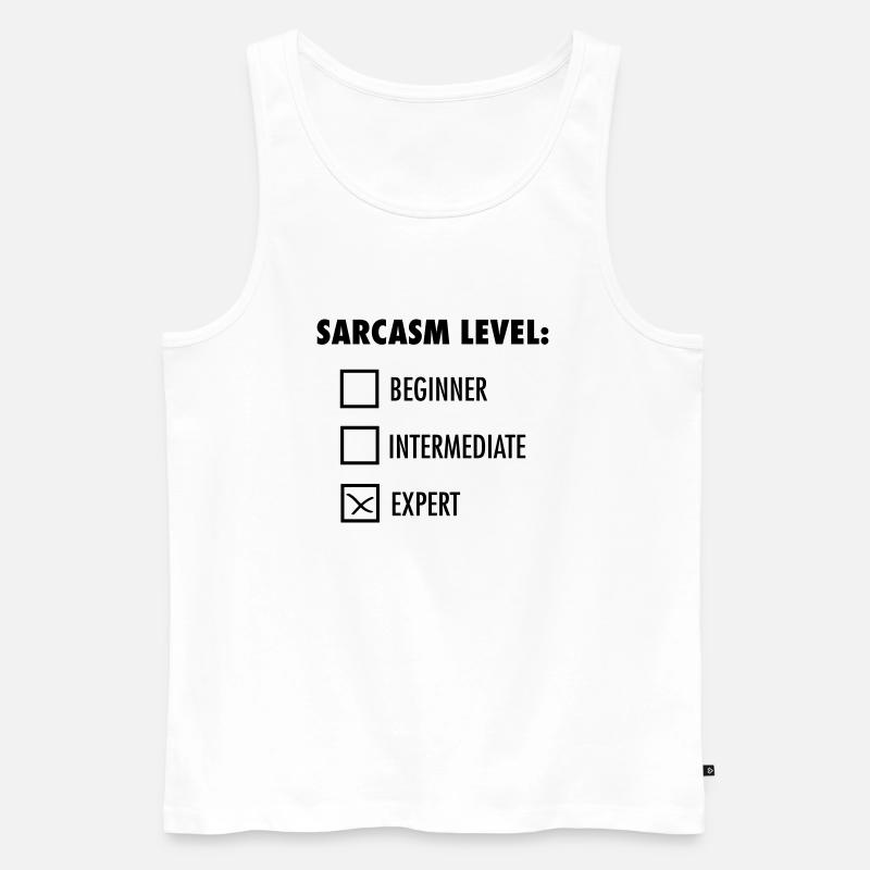Sarcasm Level: Expert - Männer Premium Bio Tank Top - Weiß