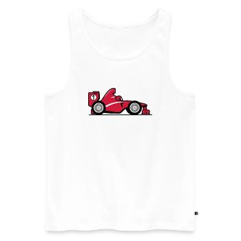 Courte bande dessinée Racecar - Débardeur bio Premium Homme - blanc - Devant - Michal (187cm)