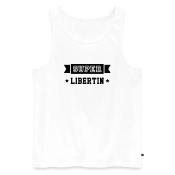 Libertin / Libertine / Sexe / Sexy / Porno / Sex - Débardeur bio Premium Homme - blanc - Devant - AI Model Male 178 light (178cm)