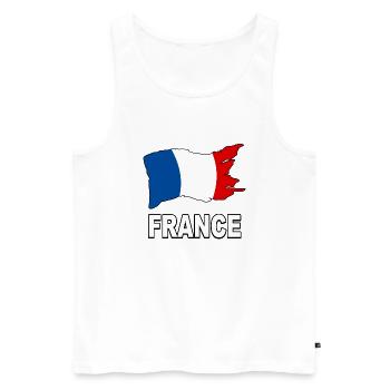 france drapeau 04 - Débardeur bio Premium Homme - blanc - Devant - Michal (187cm)