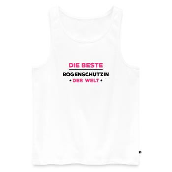 Bogenschießen Bogenschütze Bogenschiessen Bogen - Männer Premium Bio Tank Top - Weiß - Vorne - Michal (187cm)