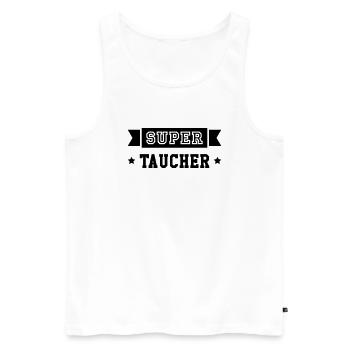 Taucher / Taucherin / Schwimmer / Schwimmen - Männer Premium Bio Tank Top - Weiß - Vorne - Michal (187cm)