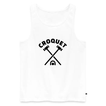 Croquet - Men's Premium Organic Tank Top - white - Front - Michal (187cm)