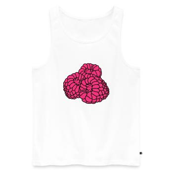 beaucoup de framboises baies délicieux - Débardeur bio Premium Homme - blanc - Devant - AI Model Male 178 light (178cm)