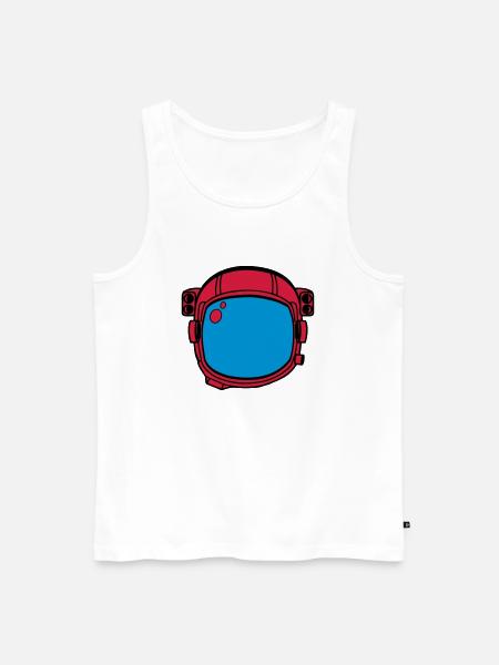Astronaut Helmet - Men's Premium Organic Tank Top - white