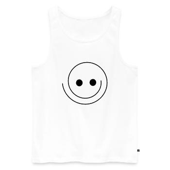 Smiley - Männer Premium Bio Tank Top - Weiß - Vorne - Michal (187cm)