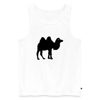 Kamel - Männer Premium Bio Tank Top - Weiß - Vorne - AI Model Male 178 light (178cm)