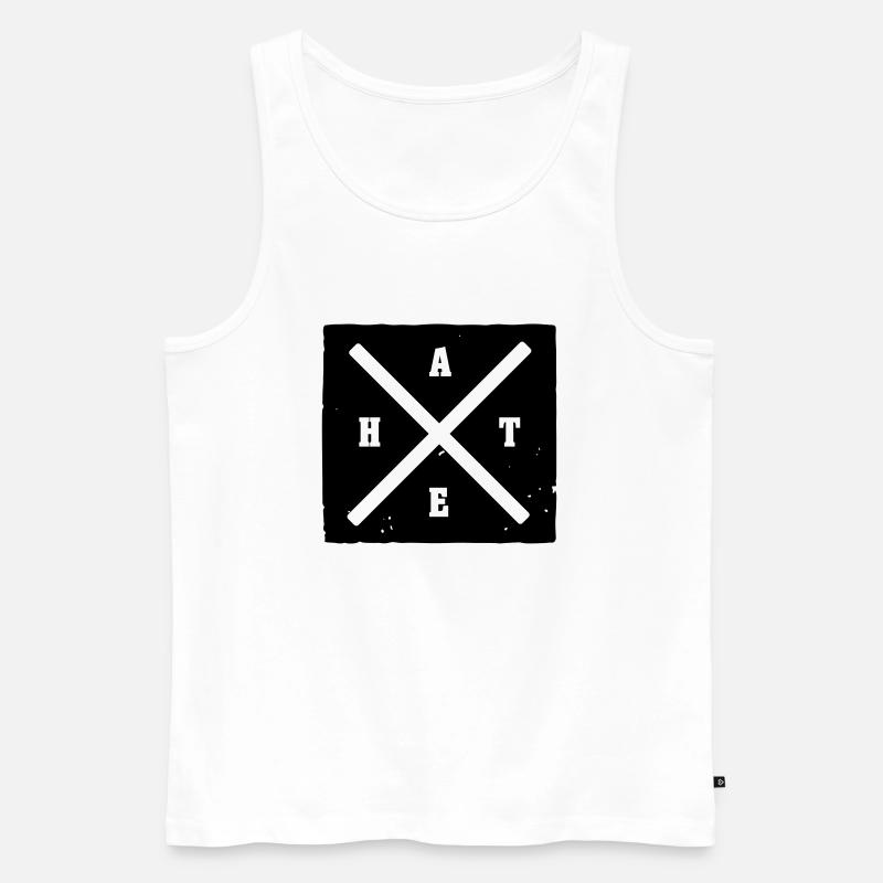 Hate - Männer Premium Bio Tank Top - Weiß