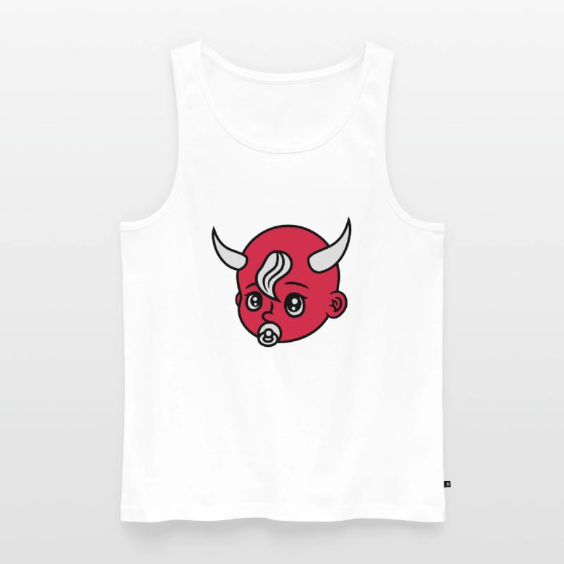head face evil devil demon hell devil satan crawli Men's Premium Organic Tank Top