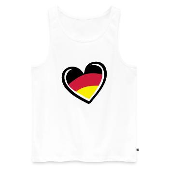 herz deutschland - Männer Premium Bio Tank Top - Weiß - Vorne - Michal (187cm)