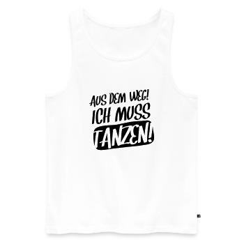 ich muss tanzen - Männer Premium Bio Tank Top - Weiß - Vorne - Michal (187cm)