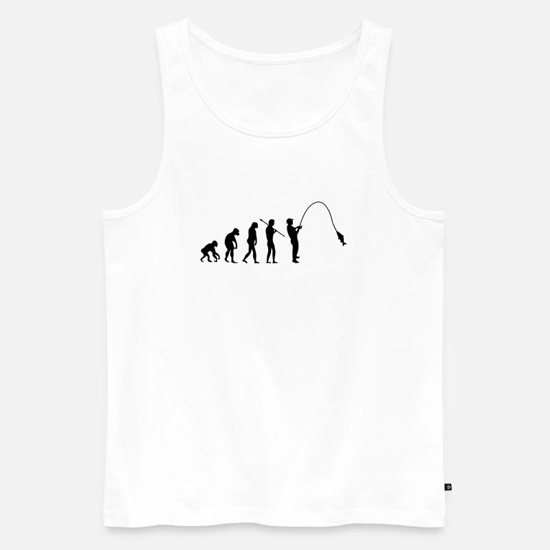 fishing_evolution_001 - Männer Premium Bio Tank Top - Weiß