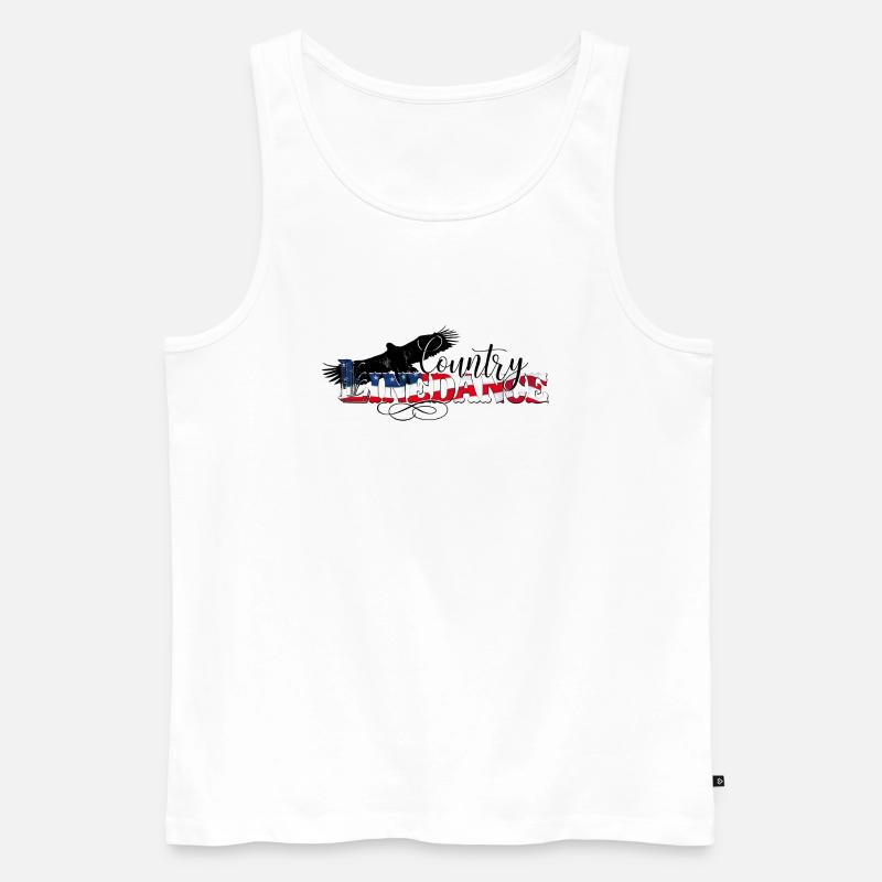 kl_linedance68d - Männer Premium Bio Tank Top - Weiß