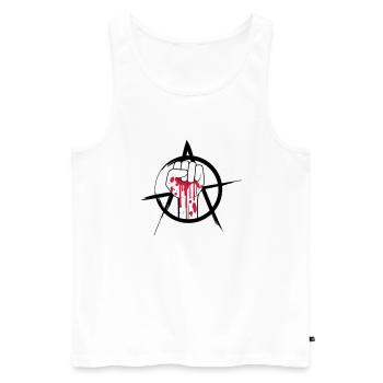 Blutige Faust Logo - Männer Premium Bio Tank Top - Weiß - Vorne - AI Model Male 178 light (178cm)