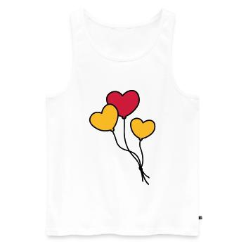 Herzballons / Heart balloon / Ballon coeur - Männer Premium Bio Tank Top - Weiß - Vorne - AI Model Male 178 light (178cm)