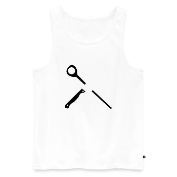 couverts de cuisine - Débardeur bio Premium Homme - blanc - Devant - AI Model Male 178 light (178cm)