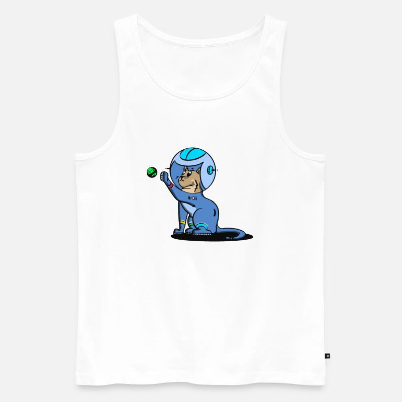 Spacefarm Colony Cat 2 - Männer Premium Bio Tank Top - Weiß