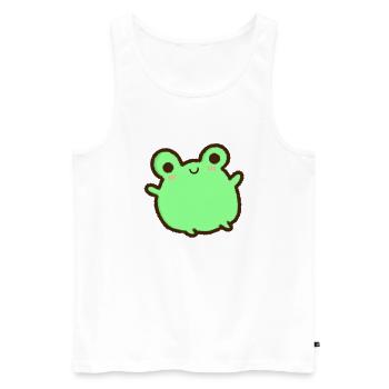 kawaii & joyeuse grenouille verte - Débardeur bio Premium Homme - blanc - Devant - AI Model Male 178 light (178cm)