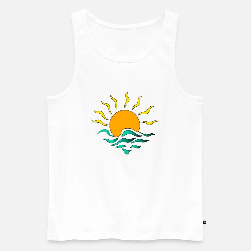 Sonne - Männer Premium Bio Tank Top - Weiß