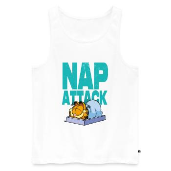 Garfield Nap Attack - Men's Premium Organic Tank Top - white - Front - AI Model Male 178 light (178cm)