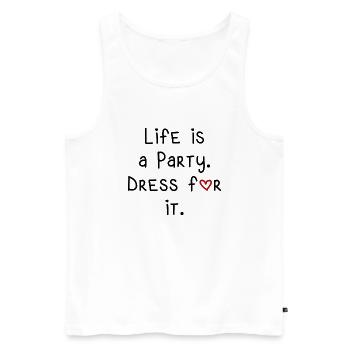 la vie est une fête célébrer amusant dicton drôle - Débardeur bio Premium Homme - blanc - Devant - Michal (187cm)