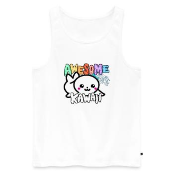 Sceau - Kawaii - Débardeur bio Premium Homme - blanc - Devant - Michal (187cm)