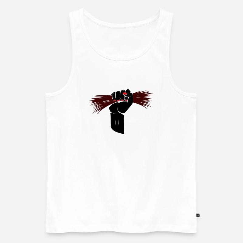 Iran Haare Faust - Männer Premium Bio Tank Top - Weiß