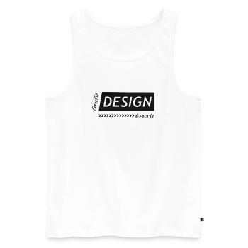 Grafik Design Experte - Männer Premium Bio Tank Top - Weiß - Vorne - Michal (187cm)