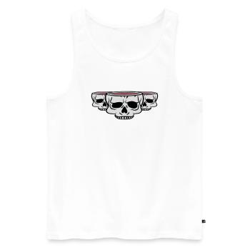 3 Friends Cup Skull - Men's Premium Organic Tank Top - white - Front - AI Model Male 178 light (178cm)