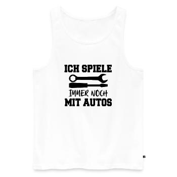Ich spiele immer noch mit Autos - Hobbyschrauber - Männer Premium Bio Tank Top - Weiß - Vorne - Michal (187cm)