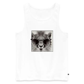 Squirrel Sunglasses Animal Cute Funny Cool 10 - Men's Premium Organic Tank Top - white - Front - AI Model Male 178 light (178cm)