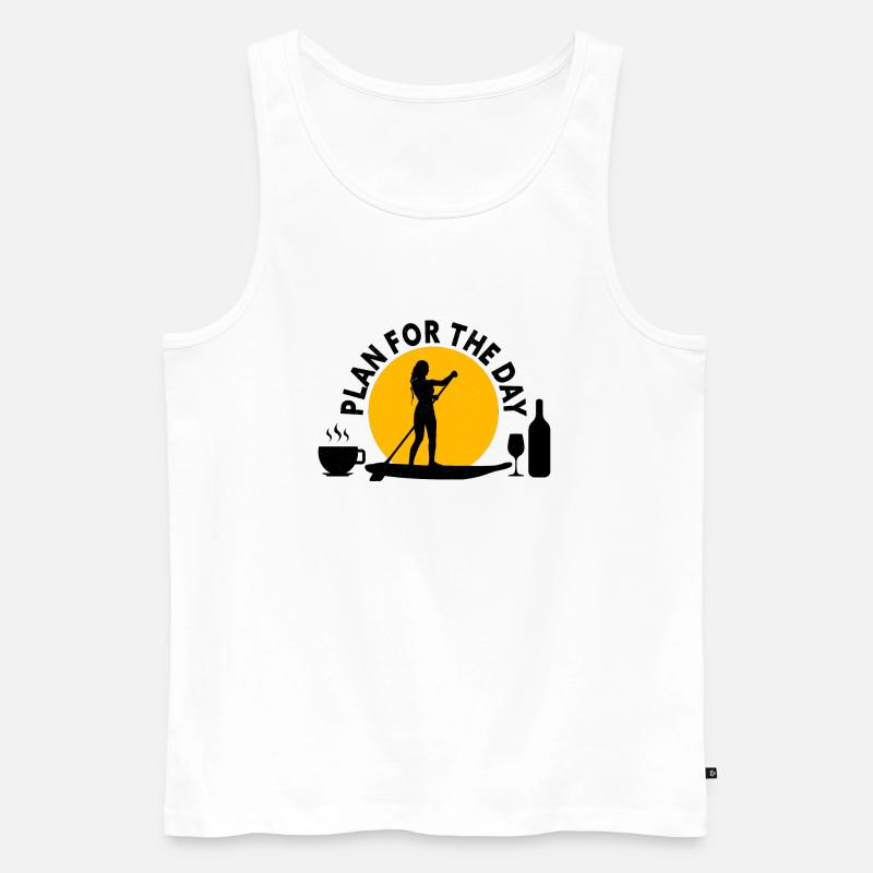 SUP Paddle Board Paddleboarding - Männer Premium Bio Tank Top - Weiß
