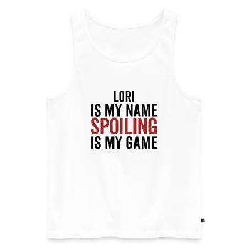 Lori ist mein Name Verderben ist mein Spiel - Männer Premium Bio Tank Top - Weiß - Vorne - AI Model Male 178 light (178cm)