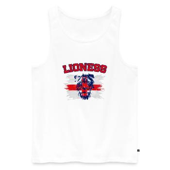 England Fußball Meister der Frauen Lionesses 2022 - Männer Premium Bio Tank Top - Weiß - Vorne - Michal (187cm)