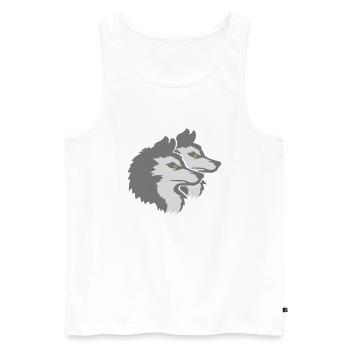 Logo de l’équipe Wolf Pack - Débardeur bio Premium Homme - blanc - Devant - AI Model Male 178 light (178cm)