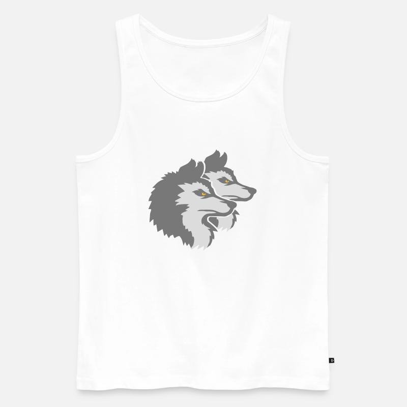 Team Logo Wolf Pack - Männer Premium Bio Tank Top - Weiß