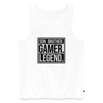son brother gamer legend - Männer Premium Bio Tank Top - Weiß - Vorne - Michal (187cm)