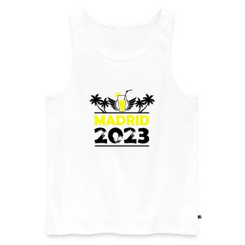 Madrid 2023 - Männer Premium Bio Tank Top - Weiß - Vorne - Michal (187cm)