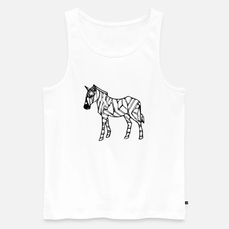 Das Zebra - Männer Premium Bio Tank Top - Weiß