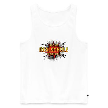 Bäähm Realschule Geschafft - Männer Premium Bio Tank Top - Weiß - Vorne - Michal (187cm)