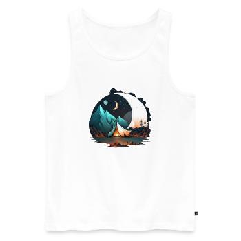 Zelt im Mondschein, Berge, Camping - Männer Premium Bio Tank Top - Weiß - Vorne - Michal (187cm)