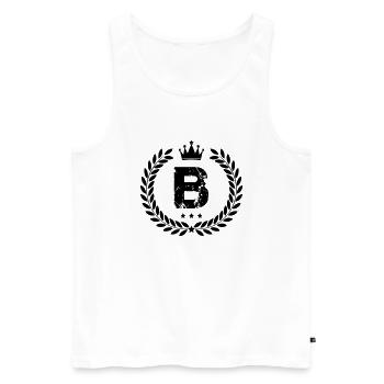 wappen b - Männer Premium Bio Tank Top - Weiß - Vorne - AI Model Male 178 light (178cm)