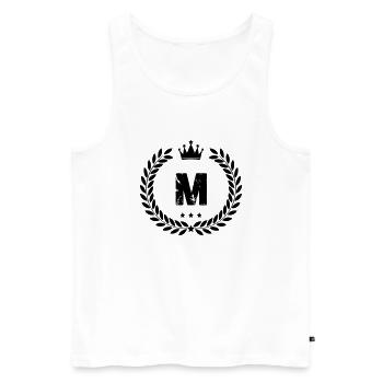 Armoiries M - Débardeur bio Premium Homme - blanc - Devant - Michal (187cm)