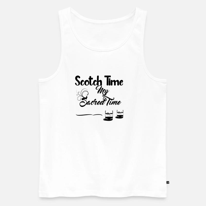Scotch Time Design - AlcoholicBeverage - Männer Premium Bio Tank Top - Weiß