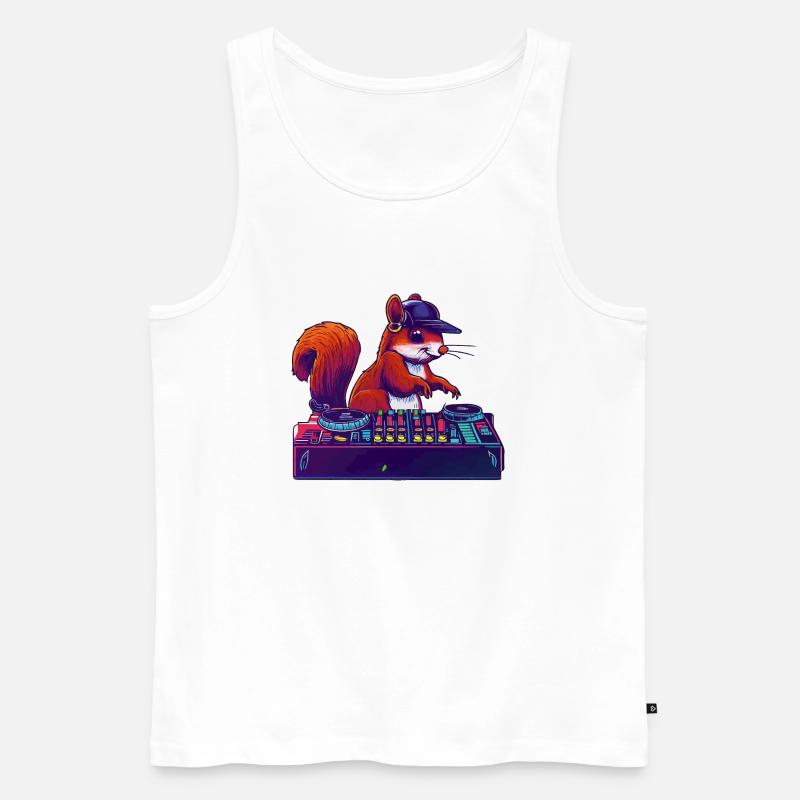 Eichhörnchen DJ Geschenkidee - Männer Premium Bio Tank Top - Weiß
