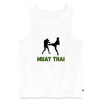Muay Thai 1 - Men's Premium Organic Tank Top - white - Front - Michal (187cm)